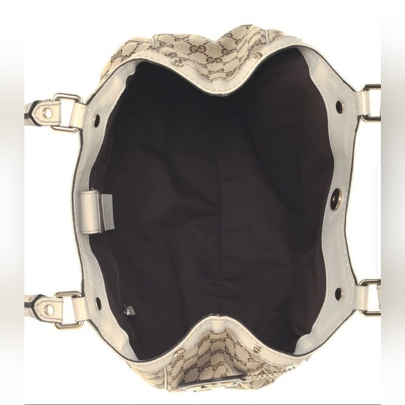 GUCCI SUKEY LOGO CANVAS SUPREME SHOULDER TOTE BAG - Picture 7 of 13